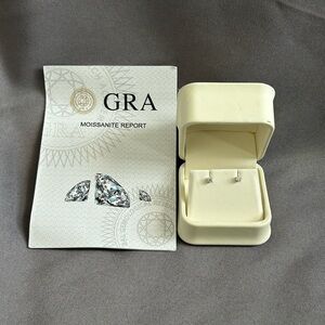 Certified Moissanite Solitaire Stud Earrings